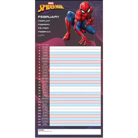 Marvel Spiderman Family planning calendar termékfotója