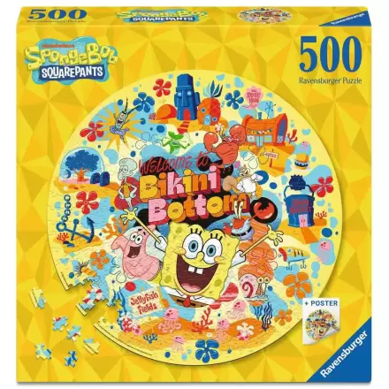 SpongeBob SquarePants Round Jigsaw Puzzle Welcome to Bikini Bottom (500 pieces) product photo
