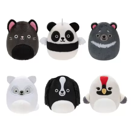 Squishville Mini Squishmallows Plush Figure 6-Pack Black & White Squad 5 cm termékfotója