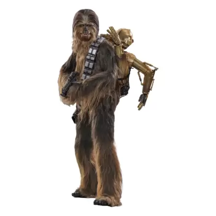 Star Wars Episode V Movie Masterpiece Action Figure 1/6 Chewbacca with Disassembled C-3PO 36 cm termékfotója