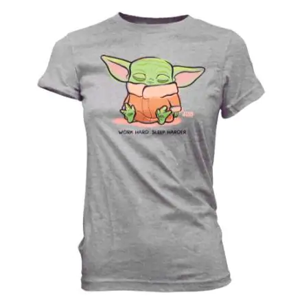 Star Wars Mandalorian Cute Yoda The Child Sleeping Grey Women's T-Shirt product photo
