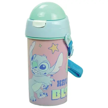Stitch Blast Plastic Straw Water Bottle with Hook 500 ml product photo