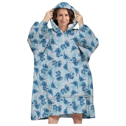 Lilo and Stitch Blue Adult Snuggle Plush Fleece Blanket, Poncho product photo