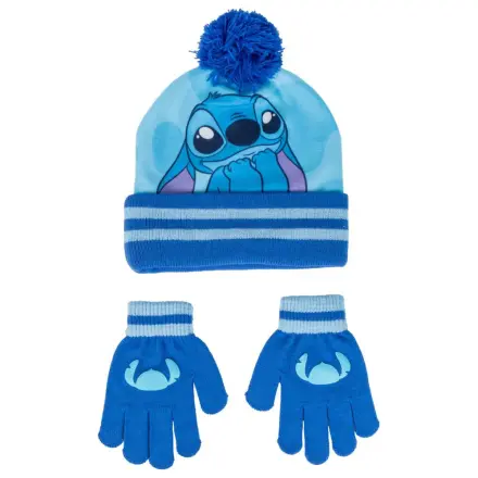 Stitch Blue kids' hat + gloves set product photo