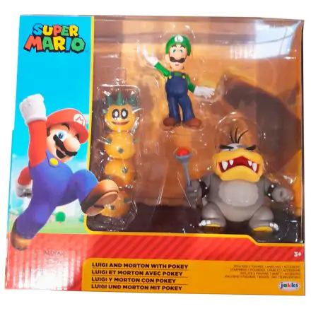 Super Mario Bros Luigi and Morton Koopa pack 3 figures 6 cm product photo