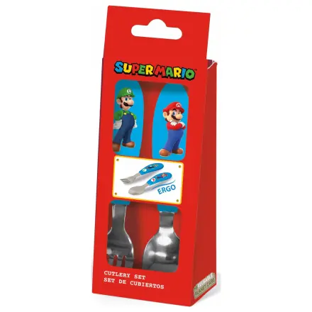Super Mario Bros. Metal Ergo Cutlery Set - 2 Piece product photo