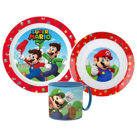 Super Mario Mushroom Kingdom Dinnerware Set, Micro Plastic Set with Mug 265 ml product photo