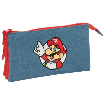 Super Mario triple pencil case product photo