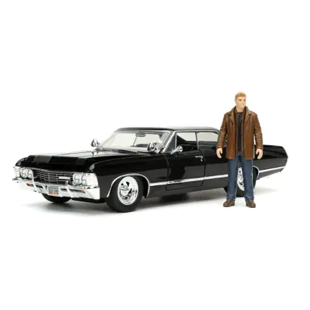 Supernatural Hollywood Rides Diecast Model 1/24 1967 Chevrolet Impala Sport Sedan with Dean Winchester Figur product photo