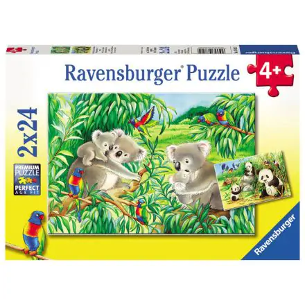 Sweet koala and panda puzzle 2x24pcs product photo