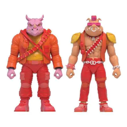 Teenage Mutant Ninja Turtles BST AXN Action Figure 2-Pack Arcade Damage BeBop & Rocksteady SDCC Exclusive 13 cm product photo
