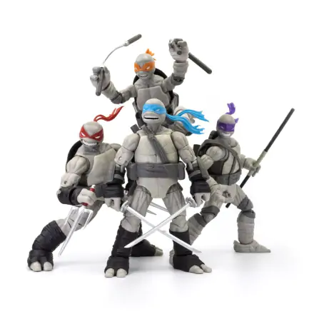 Teenage Mutant Ninja Turtles BST AXN Action Figure 4-Pack Black&White (IDW Comics) 13 cm termékfotója