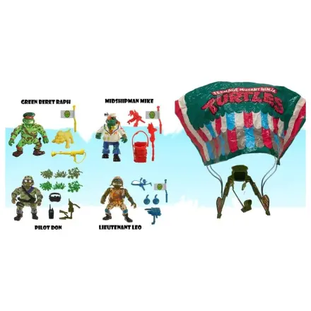 Teenage Mutant Ninja Turtles Classic Action Figures 4-Pack Sewer Heroes with Parachute product photo