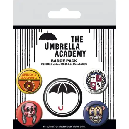 The Umbrella Academy Pin-Back Buttons 5-Pack Super product photo
