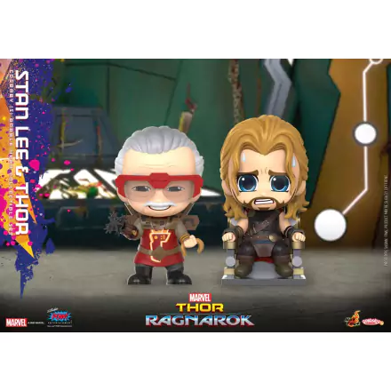 Thor: Ragnarok Cosbaby (S) Mini Figures Stan Lee & Thor 10 cm termékfotója