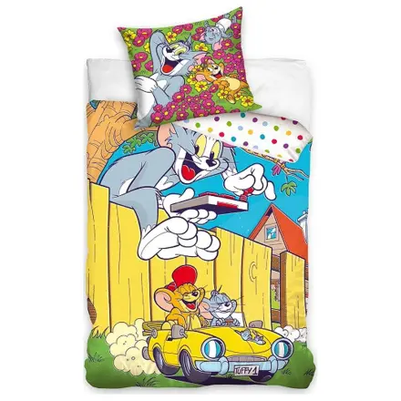 Tom and Jerry Yellow Car Duvet Cover product photo