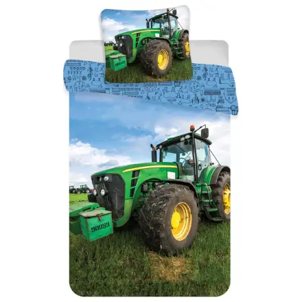 Tractor Green children's, preschool duvet cover product photo