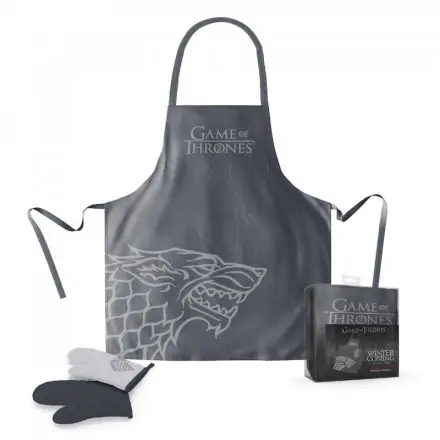 Game of Thrones cooking apron with oven mitt Hear Me Roar House Stark product photo