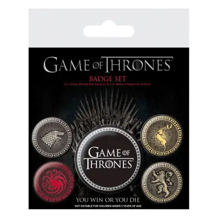 Game Of Thrones Pin-Back Buttons 5-Pack Great Houses product photo