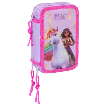 Unicorn Academy triple pencil case 37pcs product photo