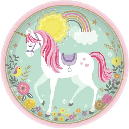 Unicorn Paper Plates 8-pack 22.9 cm product photo