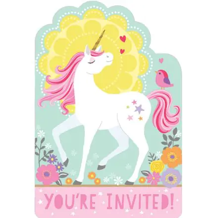 Unicorn Party Invitations 8 Pcs product photo