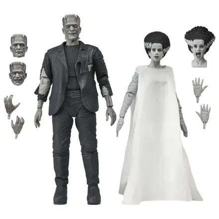 Universal Monsters 2-Pack Action Figure Bride of Frankenstein 90th Anniversary The Monster & His Mate (B&W) 18 cm product photo