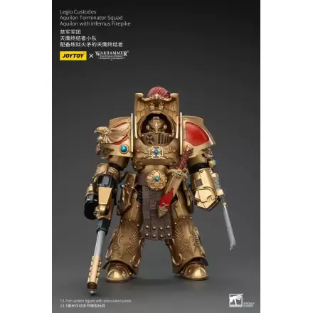 Warhammer The Horus Heresy Action Figure 1/18 Legio Custodes Aquilon Terminator Squad Aquilon with Infernus Firepike 14 cm termékfotója