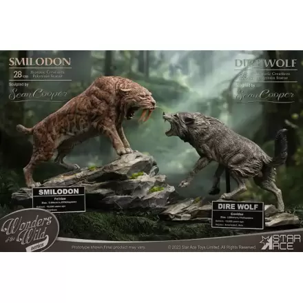 Wonders of the Wild Series Statue Smilodon & Dire Wolf Twin Pack Set 28 cm product photo